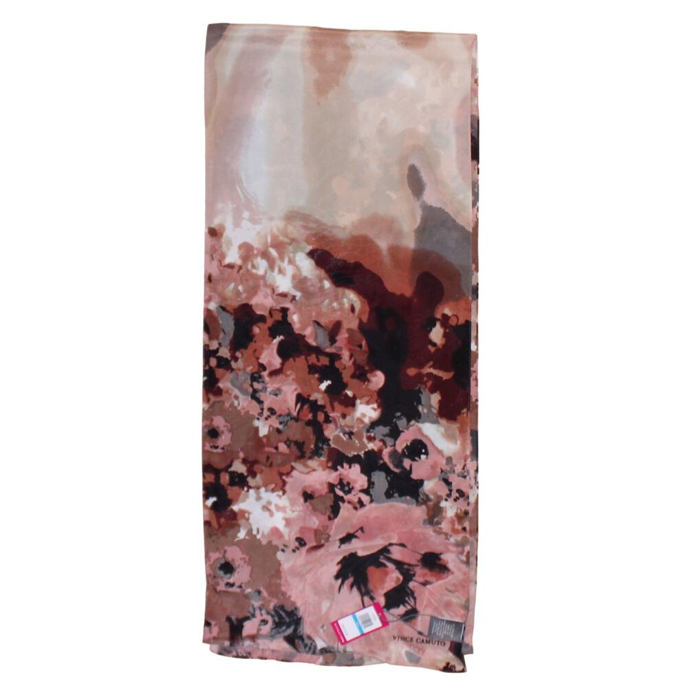 Vince Camuto Watercolor Floral Silk Blend 68" x 14" Oblong Scarf #VC2459